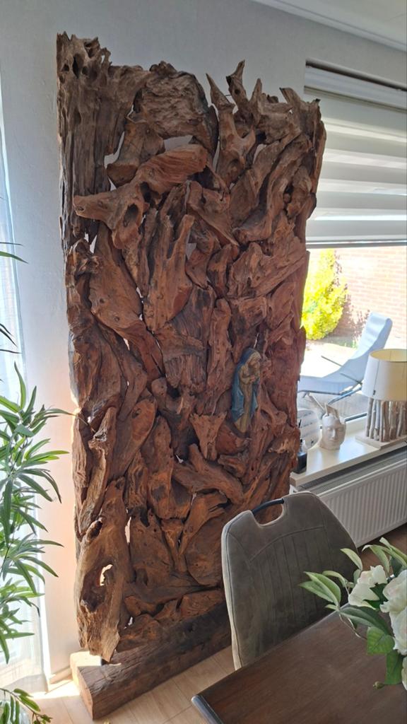 Grote massief houten roomdivider - uniek en zwaar, Ophalen of Verzenden