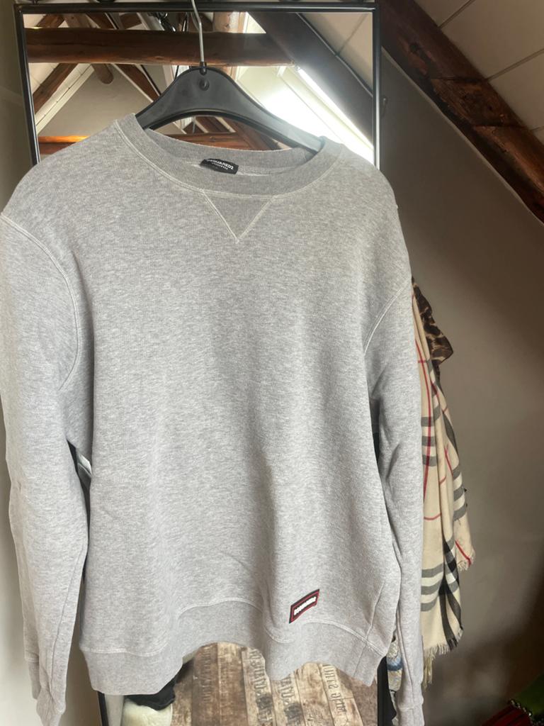 Stijlvolle dsquaread2 grijze sweater maat XL., Ophalen of Verzenden, Zo goed als nieuw, Maat 48/50 (M), Grijs