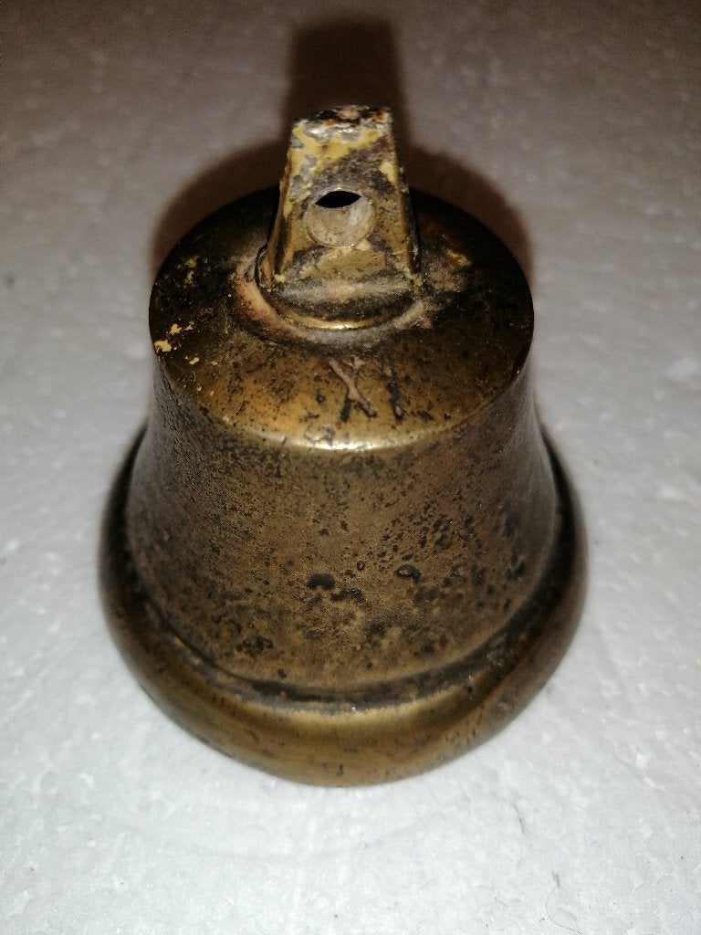 Vintage bronzen bel, 8x8cm, Ophalen of Verzenden, Brons