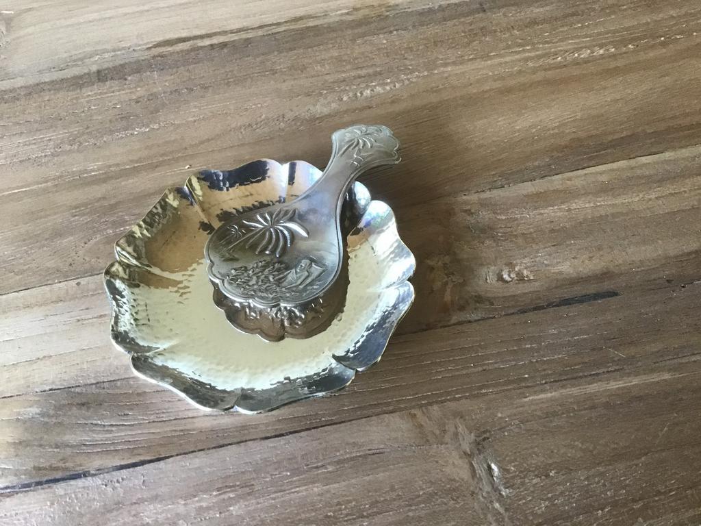 Mooi verzilverd schaaltje met schepje, Sieraden, Tassen en Uiterlijk, Ophalen of Verzenden, Gebruikt, Zilver, Overige merken