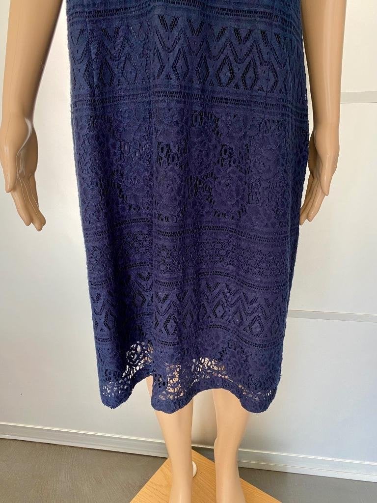 H669 Claudia Strater maat 44=L jurk jurkje kant donker-blauw, Blauw, Maat 42/44 (L), Ophalen of Verzenden, Zo goed als nieuw