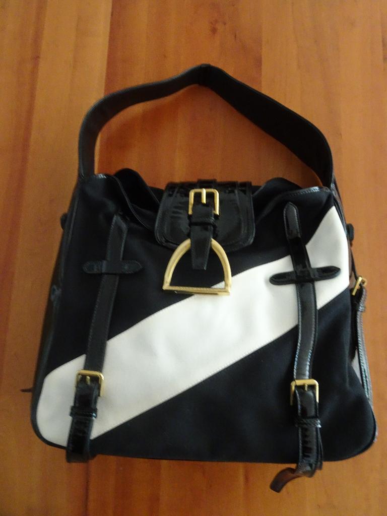 RALPH LAUREN zwart/witte handtas, Verzenden, Nieuw, Zwart, Handtas
