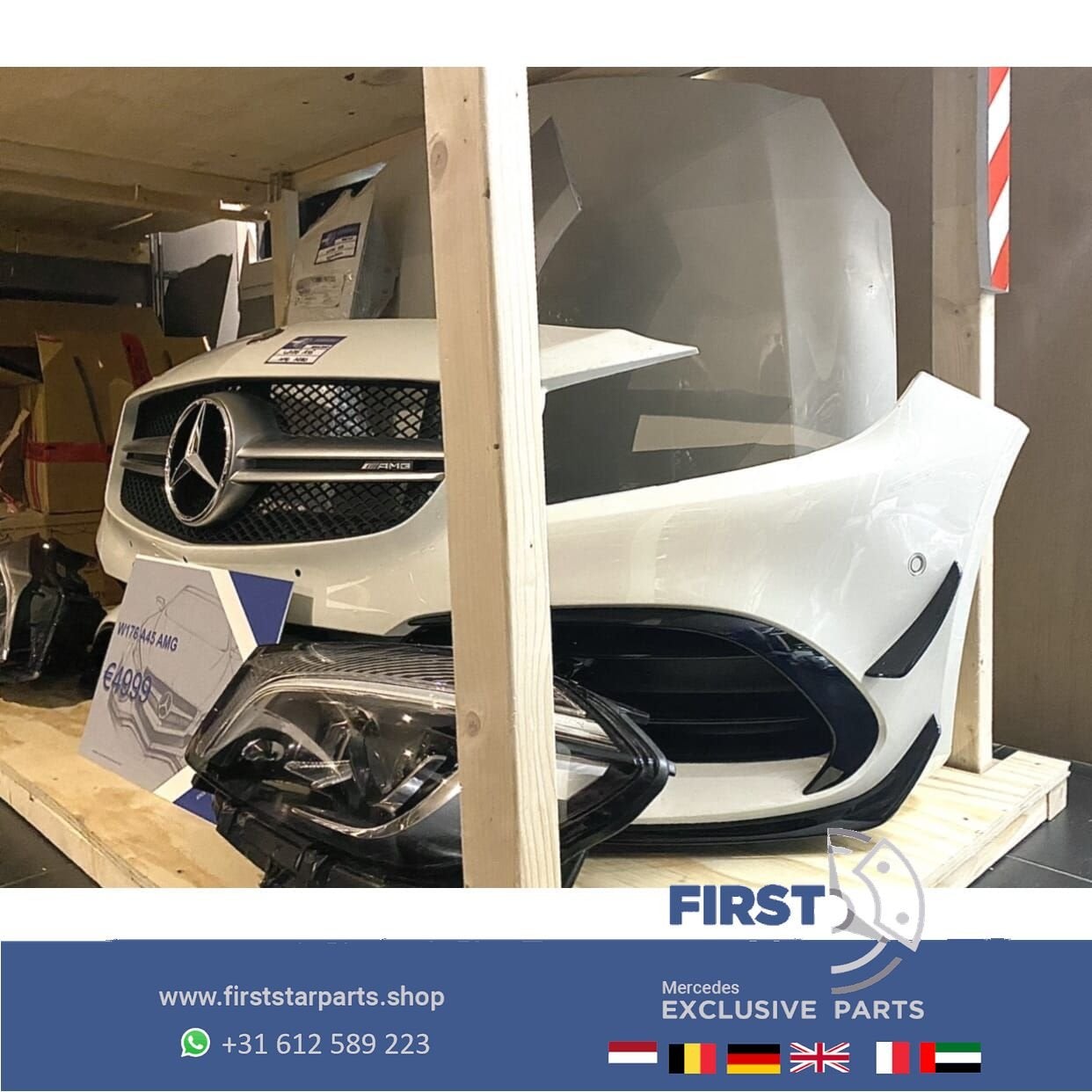 W176 A45 AMG VOORKOP FACELIFT PERFORMANCE WIT Mercedes A 45, Gebruikt, -, Voor, Ophalen of Verzenden