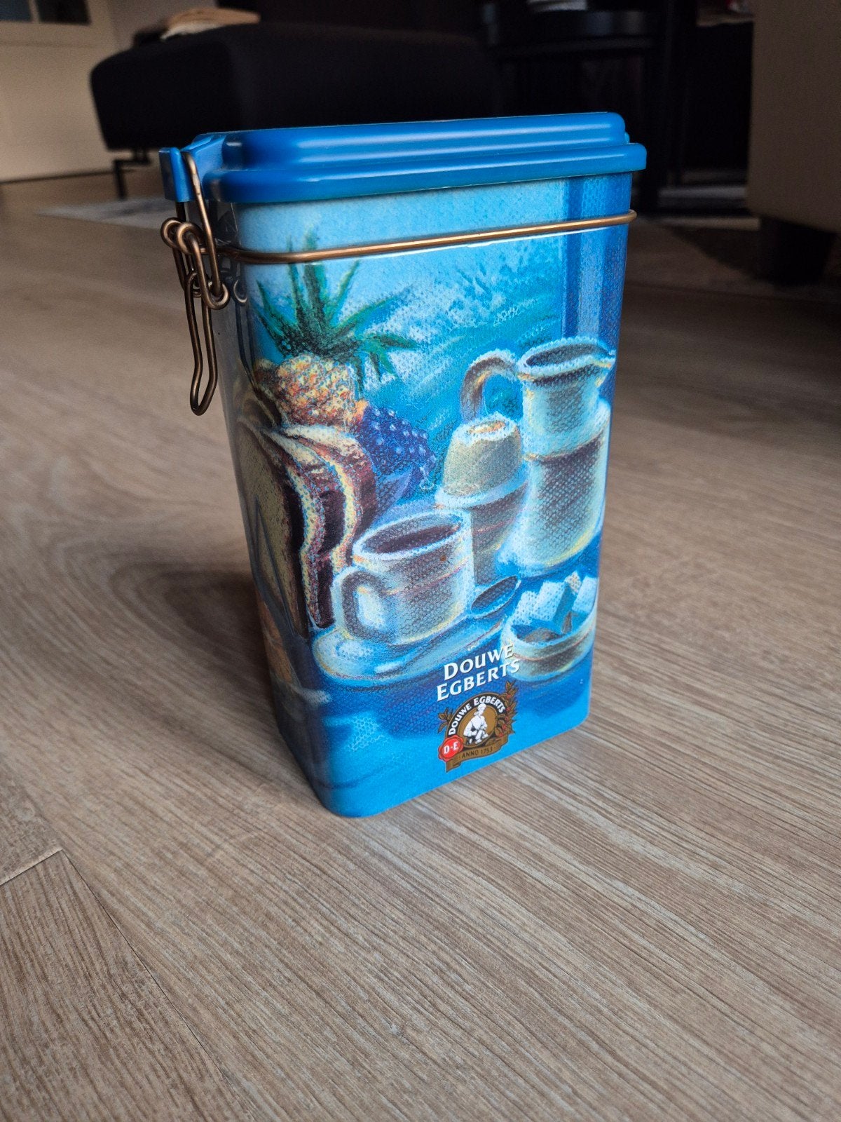 Douwe Egberts voorraadbus - Vintage blik, Ophalen of Verzenden, Gebruikt, Koffie, Douwe Egberts