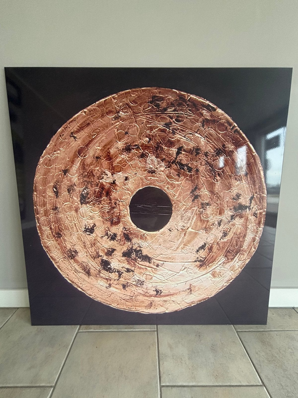 Prachtig AluArt Schilderij ‘Bronze Circle’, Ophalen, Industrieel, Meerkleurig, Zo goed als nieuw