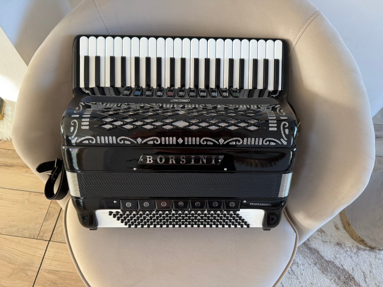 Accordeon Borsini Professional, Overige merken, Ophalen of Verzenden, Zo goed als nieuw, Met koffer