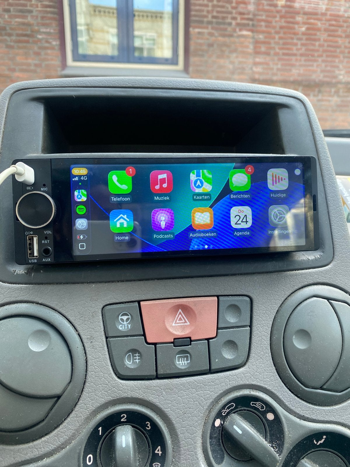 Autoradio 1DIN APPLE CarPlay/Android Auto - Plug & Play, Ophalen, Zo goed als nieuw