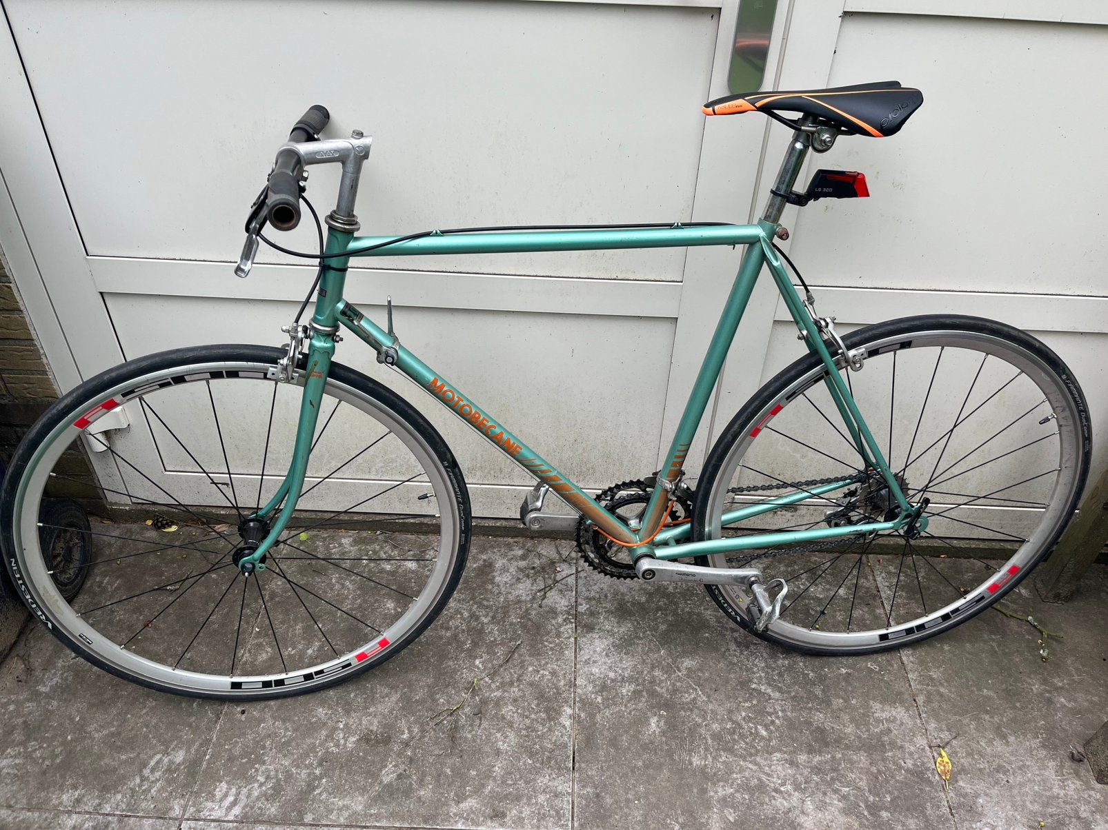 Oldtimer racefiets Motobecane met nieuwe R500 wielset, 10 tot 15 versnellingen, Zo goed als nieuw, 53 tot 57 cm, Ophalen