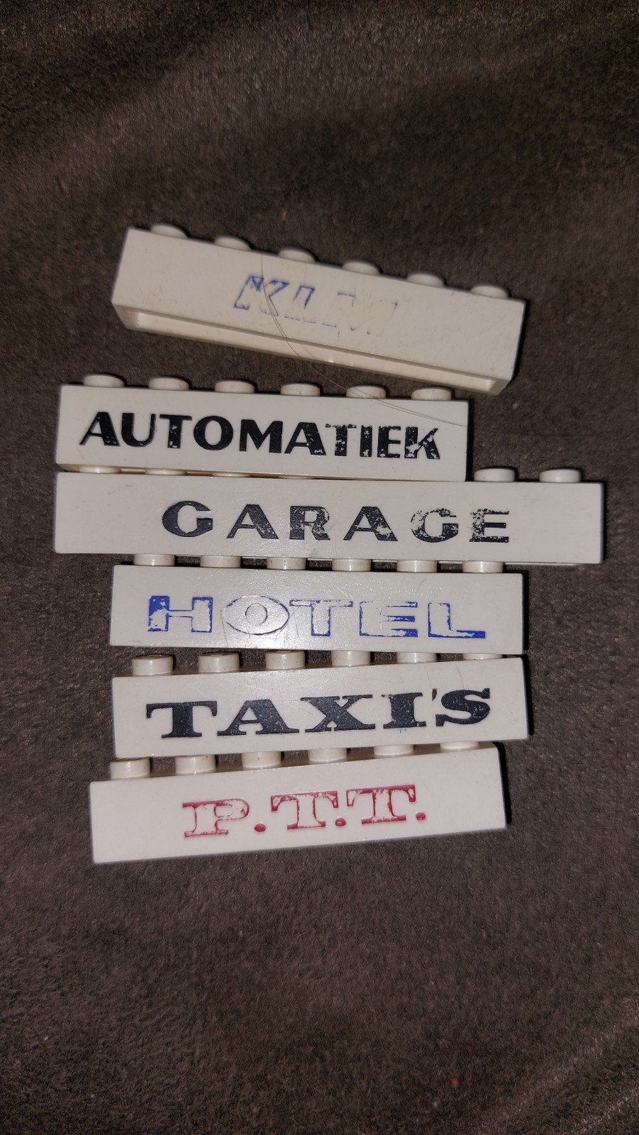 Vintage Lego bedrukt - Automatiek, Garage, Hotel, Tax, Gebruikt, Overige thema's, Lego, Ophalen of Verzenden