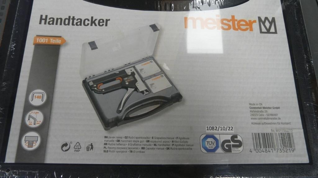 Handtacker set in doos MEISTER, Ophalen, Nieuw