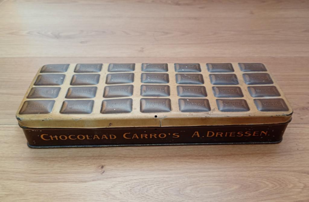 Carro chocolade blik (voor 1950?), Verzamelen, Blikken, Ophalen, Gebruikt, Overige, Overige merken