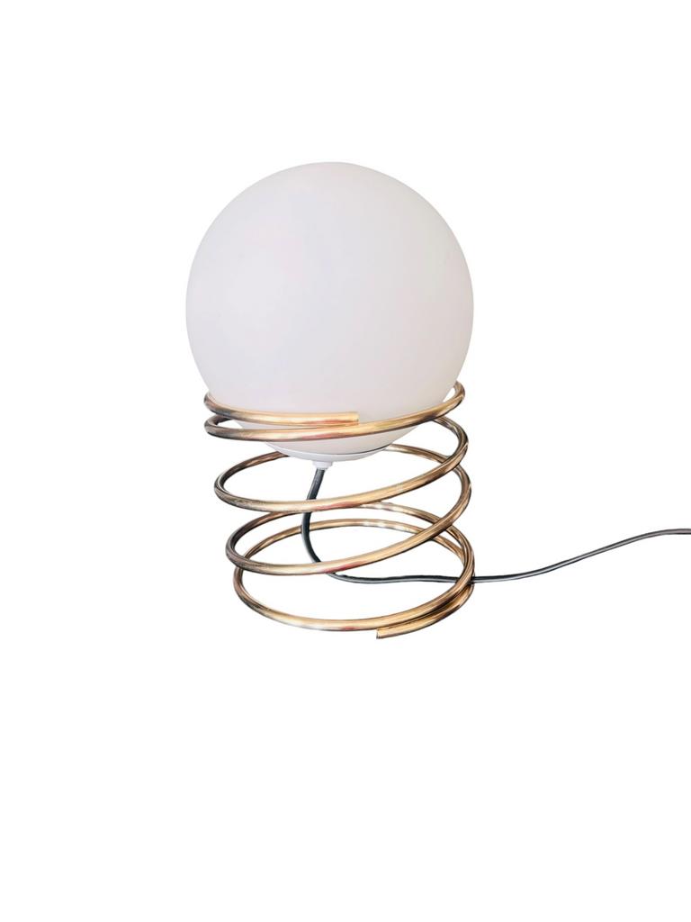 Vintage spiraal of veer lamp | tafellamp retro jaren 70, Ophalen of Verzenden, Zo goed als nieuw, Glas, Minder dan 50 cm