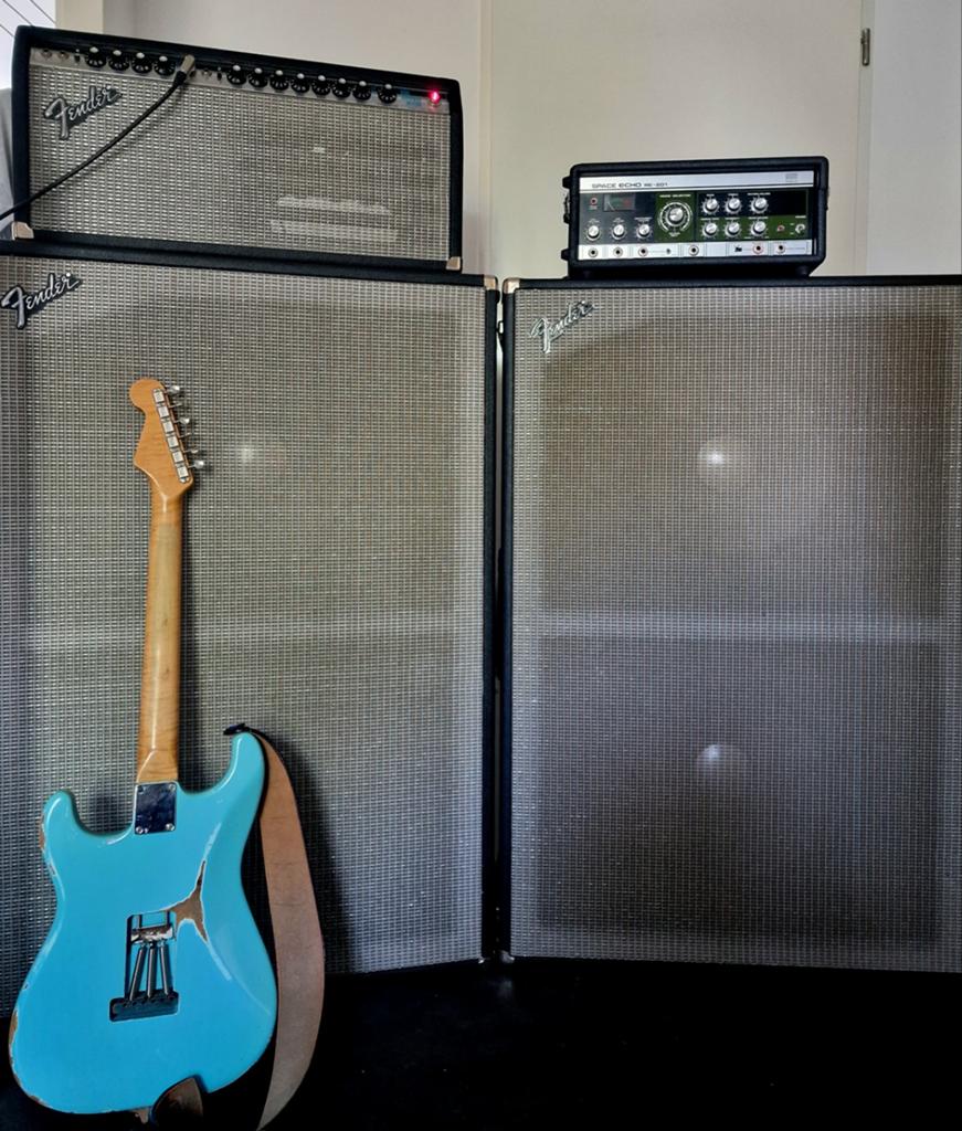 Fender Dual Showman Rev met 2X D130 cab!1978, Muziek en Instrumenten, Versterkers | Bas en Gitaar, Ophalen, Zo goed als nieuw