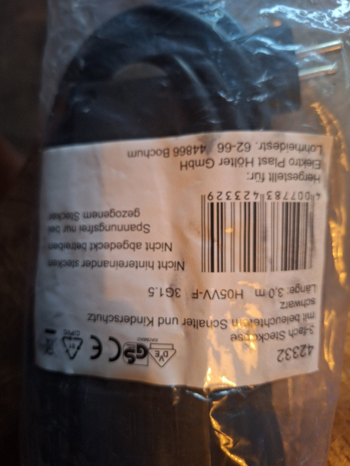 verlengsnoer met 3 stekker doos, Ophalen of Verzenden, Nieuw, 2 tot 5 meter, Overige kabels
