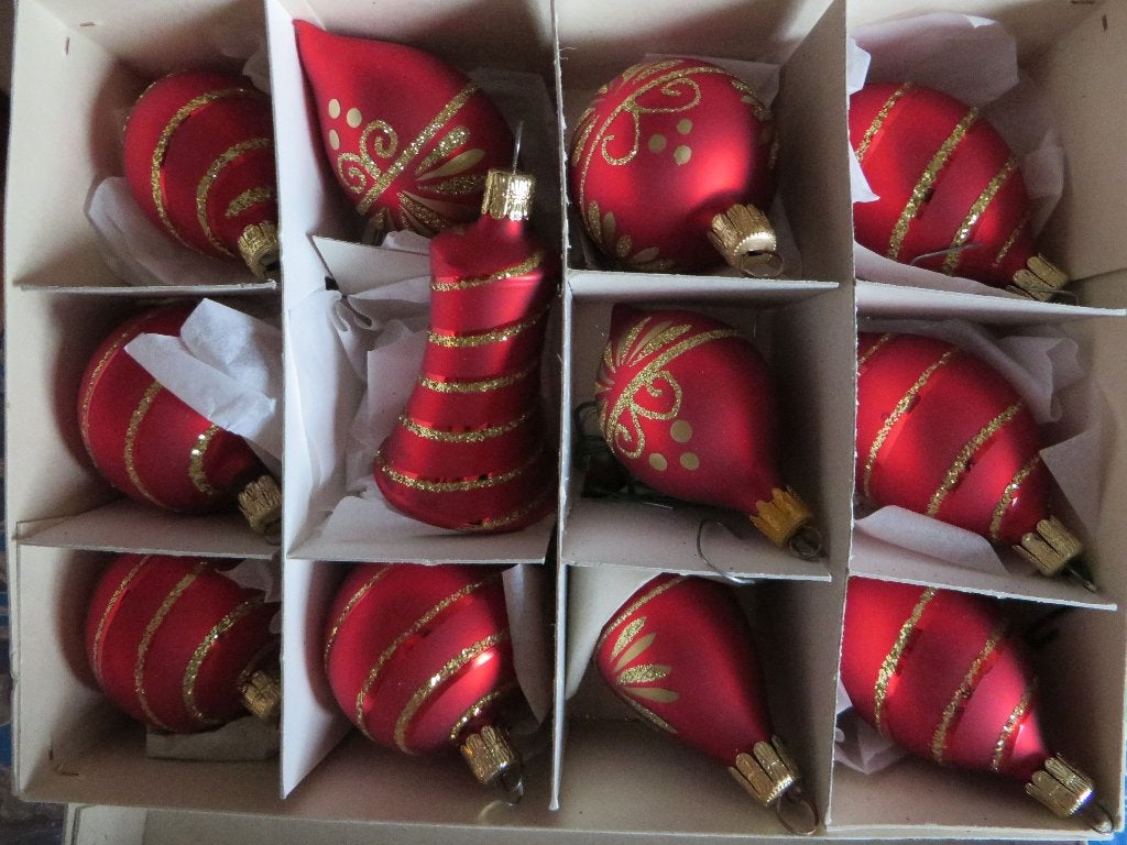 Kerst ballen rood/goud, Ophalen, Zo goed als nieuw