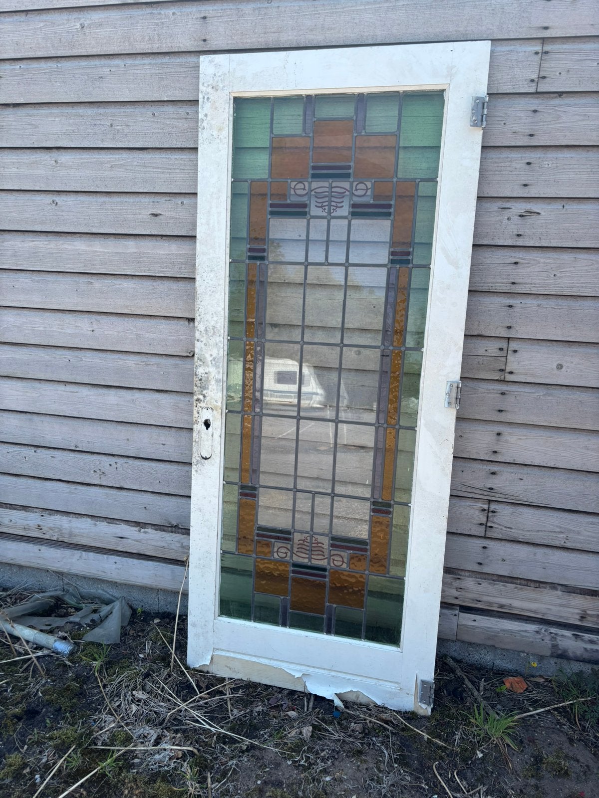 Glas in lood deur, Antiek en Kunst, Ophalen