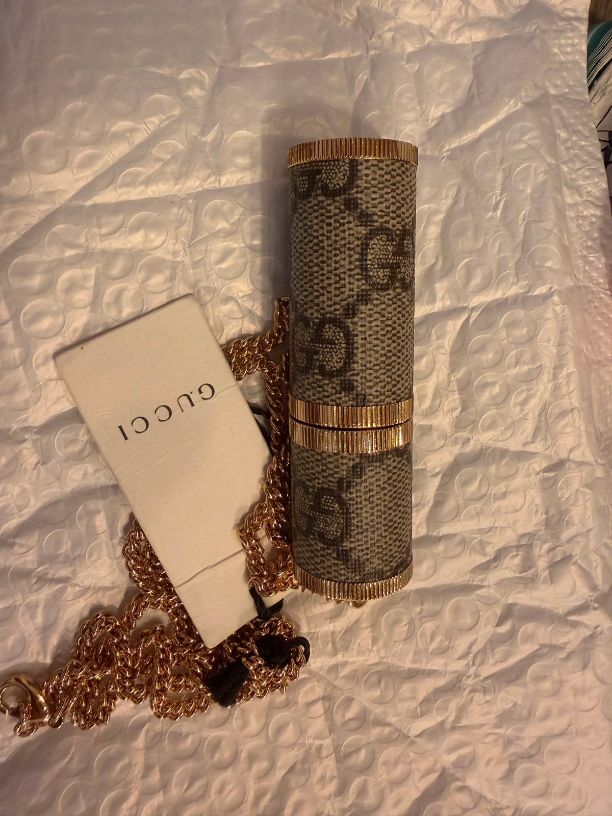 Gucci parfum Houder met Ketting - Zo goed als nieuw, Ophalen of Verzenden, Zo goed als nieuw