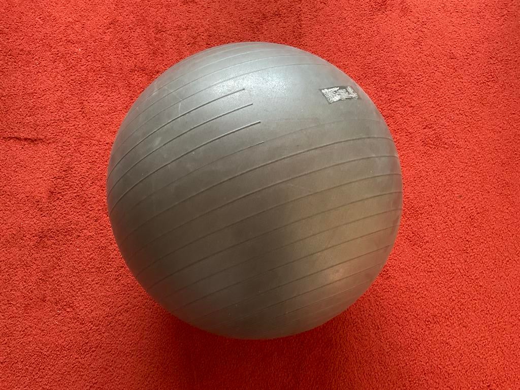 Fitnessbal / Oefenbal - Grijs, Sport en Fitness, Fitnessmaterialen, Gebruikt, Fitnessbal, Buik, Ophalen of Verzenden