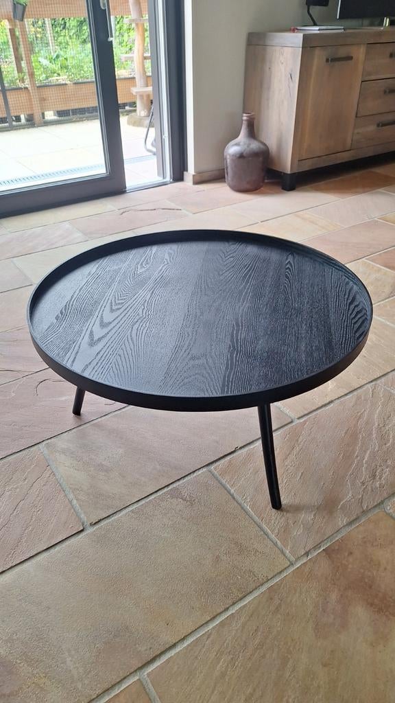 Woood salontafel Mesa XL zwart, Huis en Inrichting, Ophalen, 50 tot 100 cm, Rond, 50 tot 100 cm