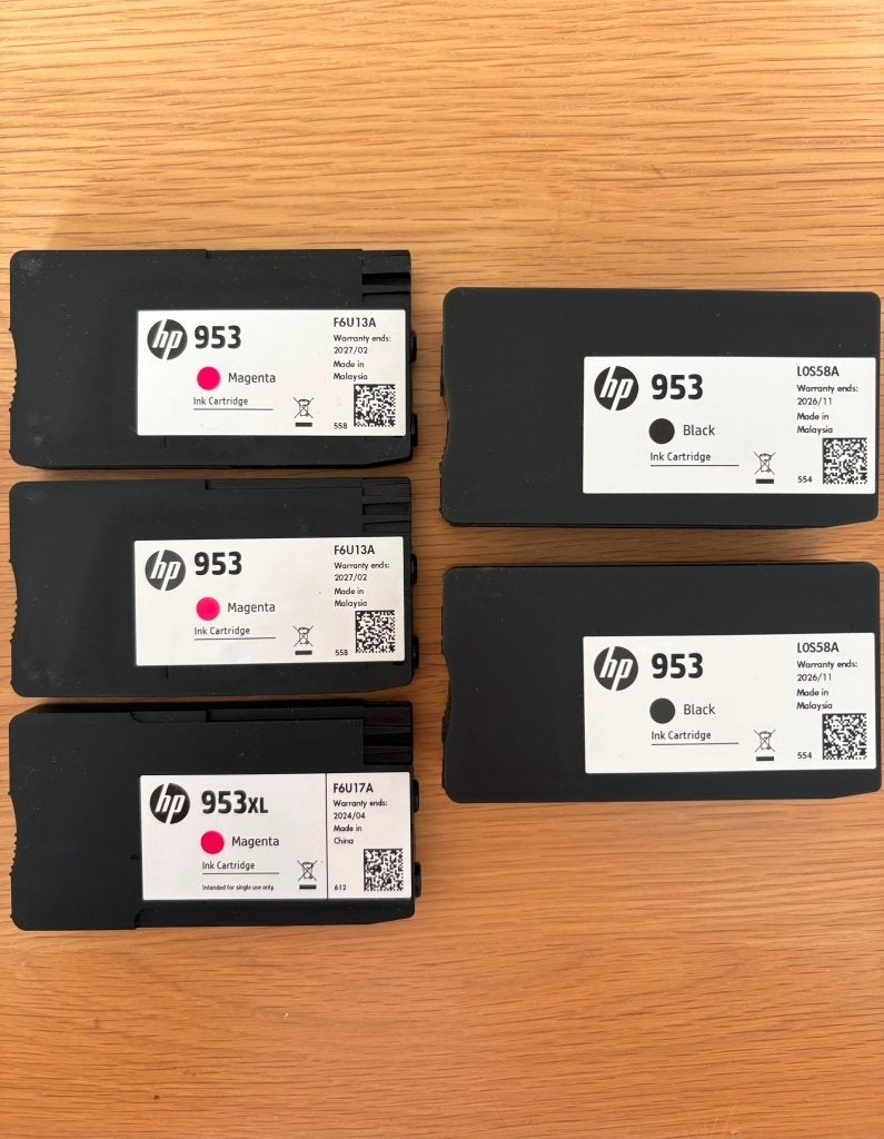 5x originele HP 953 / 953XL cartridges – zwart & magenta, Ophalen of Verzenden, Nieuw, Cartridge, Hp