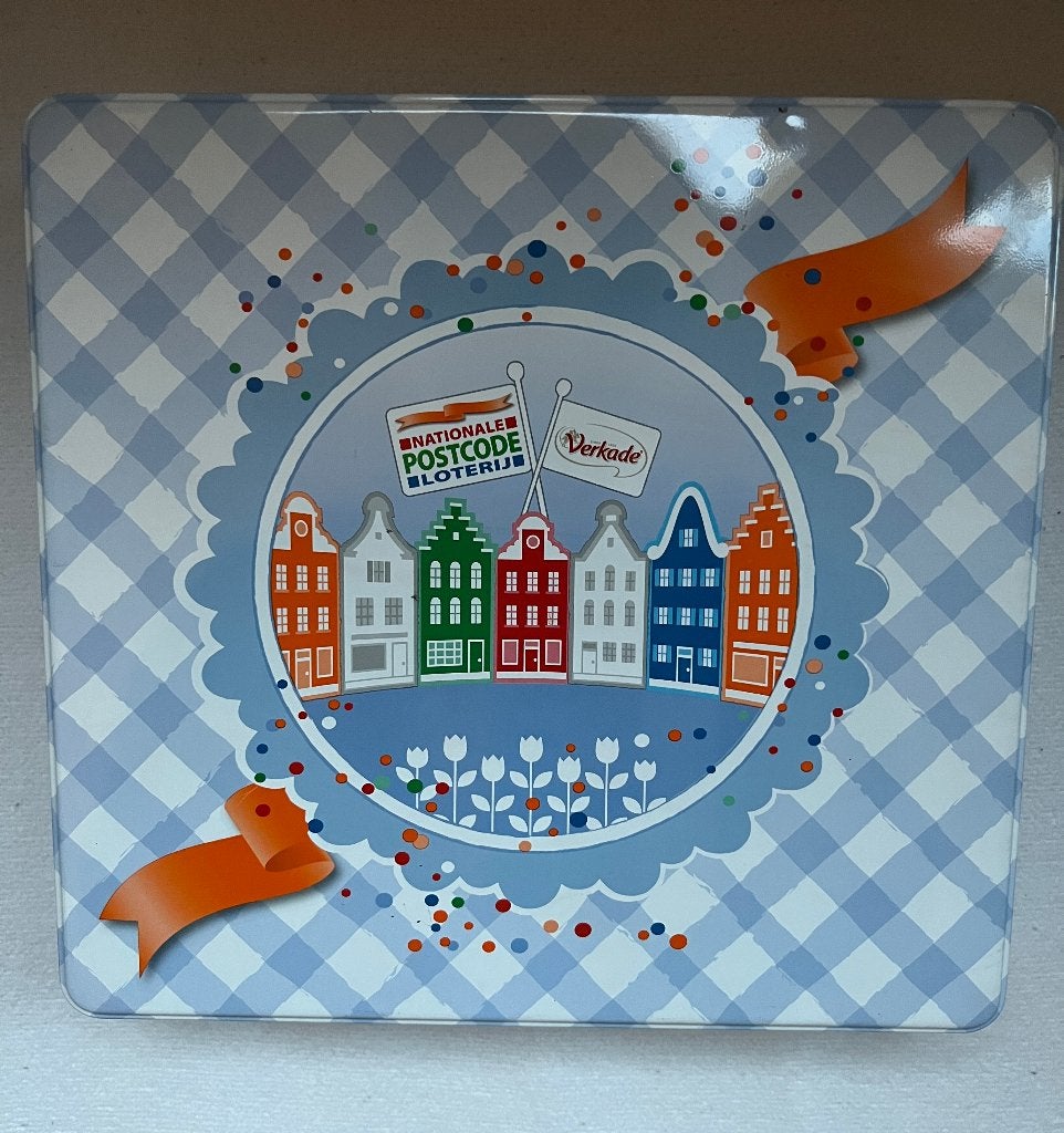 Verkade Koekblik Postcode Loterij 2015/2016, Ophalen of Verzenden, Zo goed als nieuw, Koek(jes), Verkade