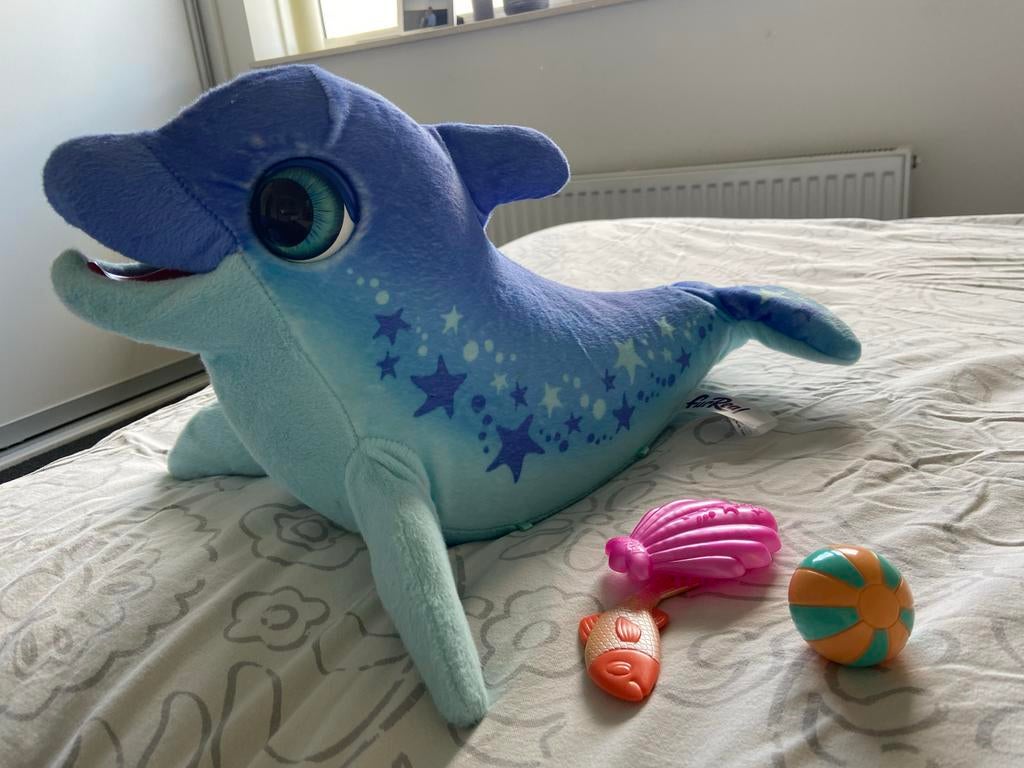 Fur Real dolfijn knuffel met accessoires, Ophalen, Overige merken, Overige typen, Blauw