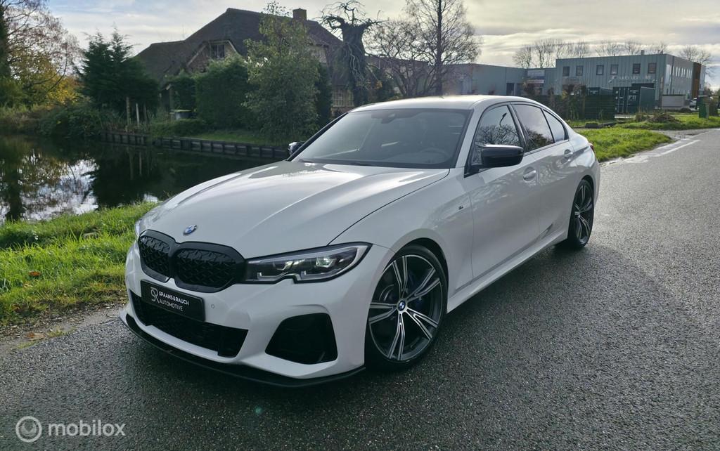 BMW 3-serie M340i xDrive / H/K Audio / Navi / Sfeer / Carpl., Auto's, BMW, Automaat, Gebruikt, Zwart, Wit