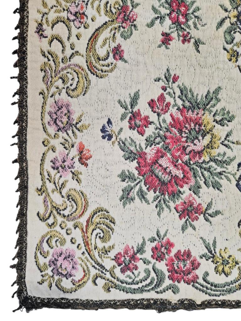 Vintage Retro bloemen tafelkleed loper floral 30x123cm, Ophalen of Verzenden
