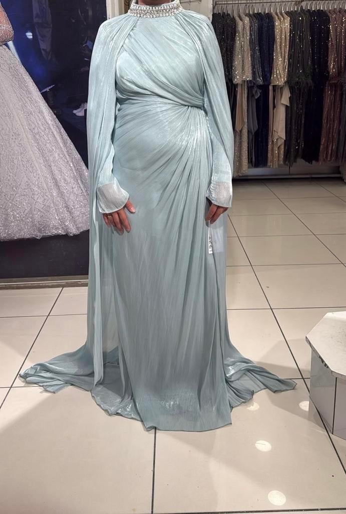 Elegante mintgroene galajurk met etiket, Kleding | Dames, Maat 38/40 (M), Galajurk, Nieuw, Ophalen of Verzenden