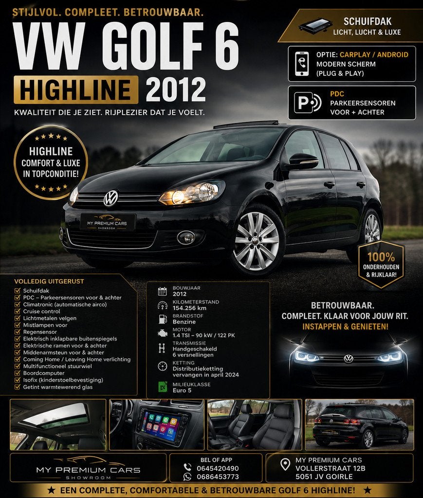 Volkswagen GOLF 1.4 TSI Highline Schuifdak / PDC / Carplay -, Euro 5, Gebruikt, 4 cilinders, Alcantara