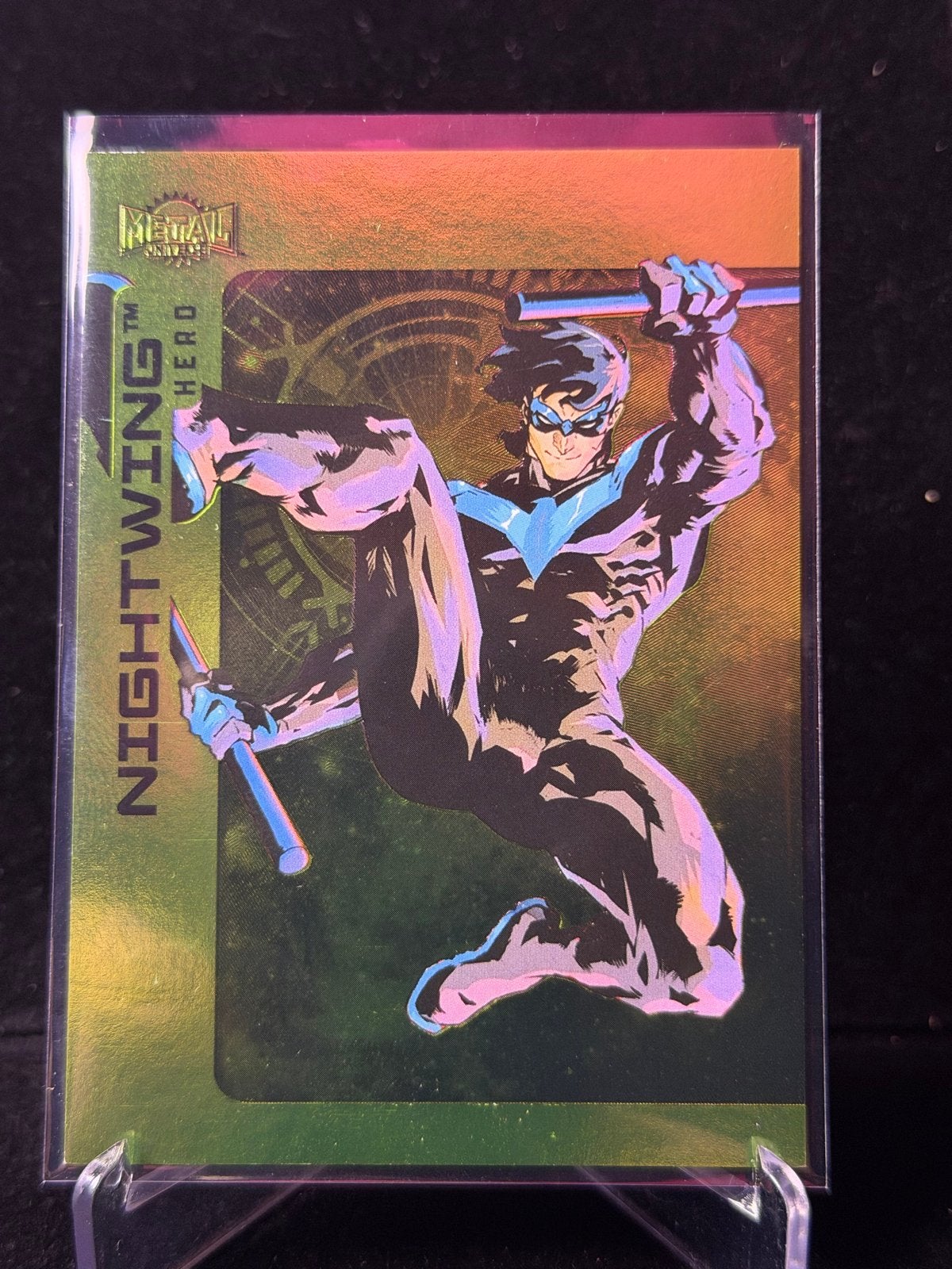 Upper Deck Skybox Metal Universe Batman Nightwing Lime Green, Verzenden, Zo goed als nieuw, Losse kaart, Foil