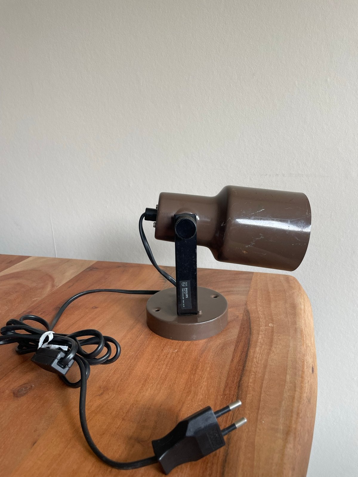 Retro Philips Comptaluxlamp NWS 83 - Bruin, Ophalen of Verzenden