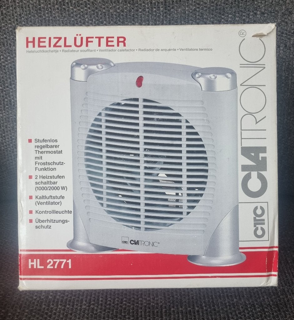 Clatronic HL 2771 ventilatorkachel camping 1000/2000 watt, Ophalen of Verzenden, Gebruikt