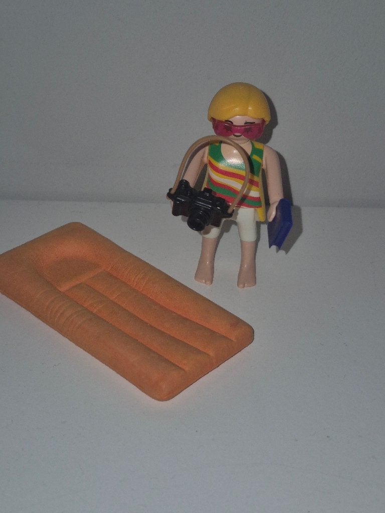 playmobil figuur met luchtbed, Ophalen of Verzenden, Gebruikt, Complete set