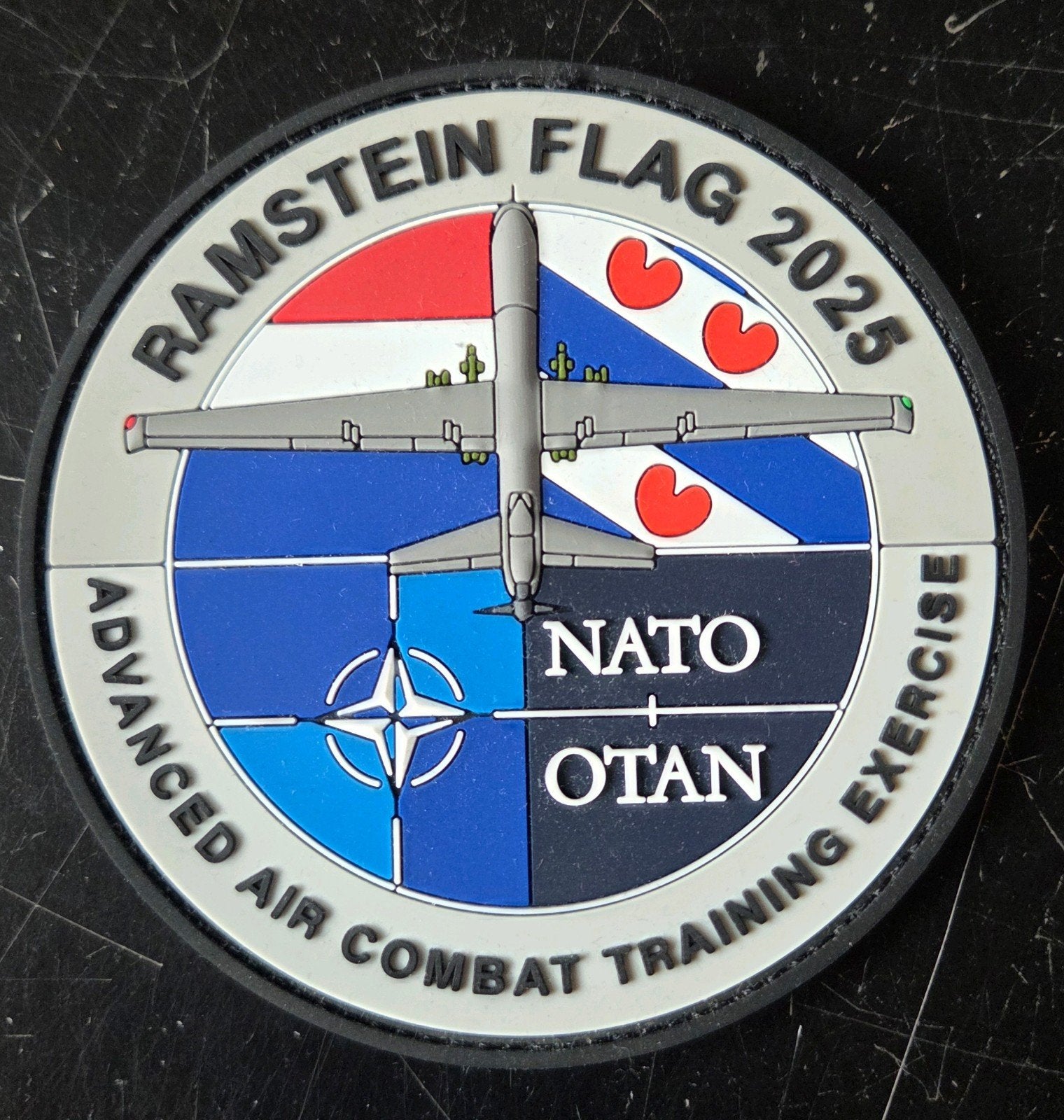 Ramstein flag 2025  patch MQ9 Reaper, Verzamelen, Ophalen of Verzenden, Zo goed als nieuw, Patch, Badge of Embleem