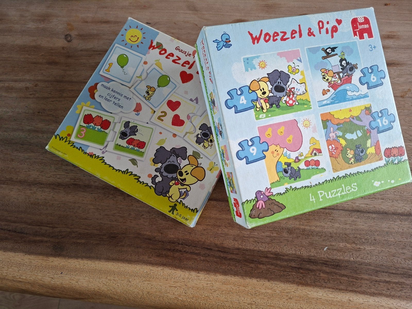 Woezel & Pip Puzzels en Guusje Woezel Cijferspel, Ophalen of Verzenden, 10 tot 50 stukjes, Gebruikt, 2 tot 4 jaar