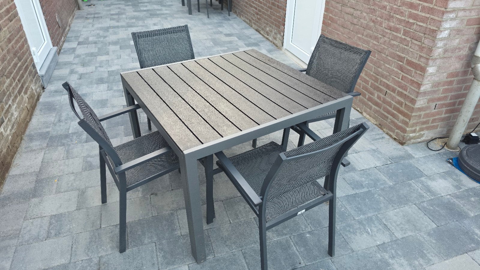 Bois Le Duc Tuinset met 4 stoelen - Zo goed als nieuw, Ophalen, 4 zitplaatsen, Aluminium, Zo goed als nieuw