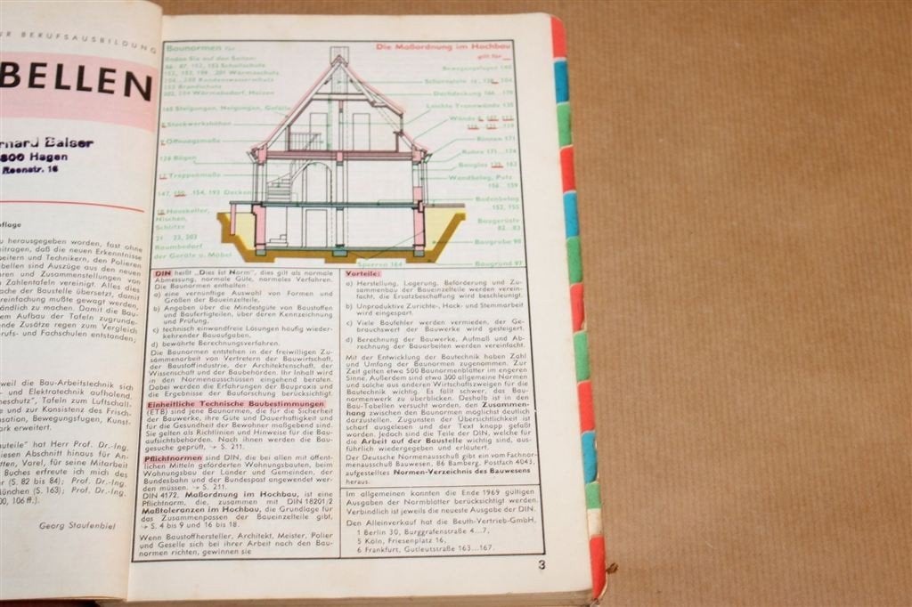 Bau-Tabellen — Bouwvak Tabellen, Normen & Berekeningen 1970, Ophalen of Verzenden, Gelezen, Bouwkunde
