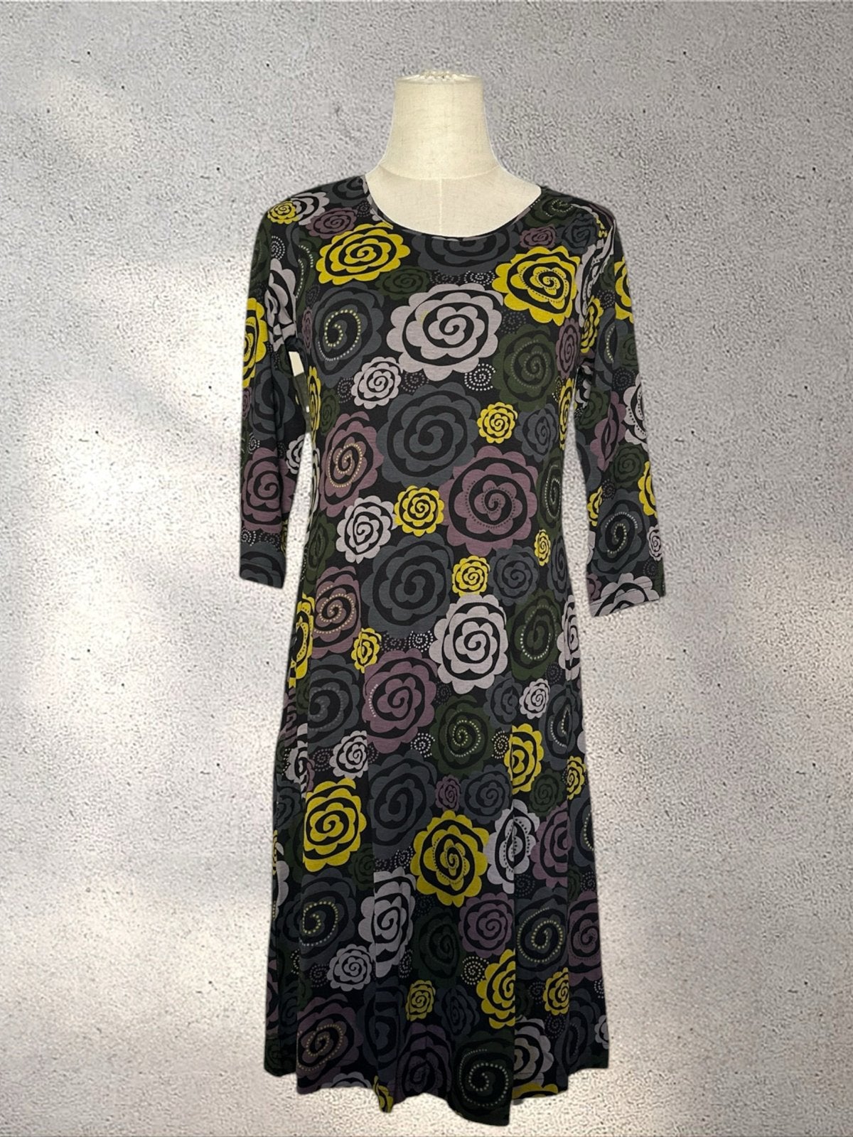 Gudrun Sjödén jurk met bloemenprint - Maat S, Kleding | Dames, Meerkleurig, Ophalen of Verzenden, Zo goed als nieuw, Knielengte