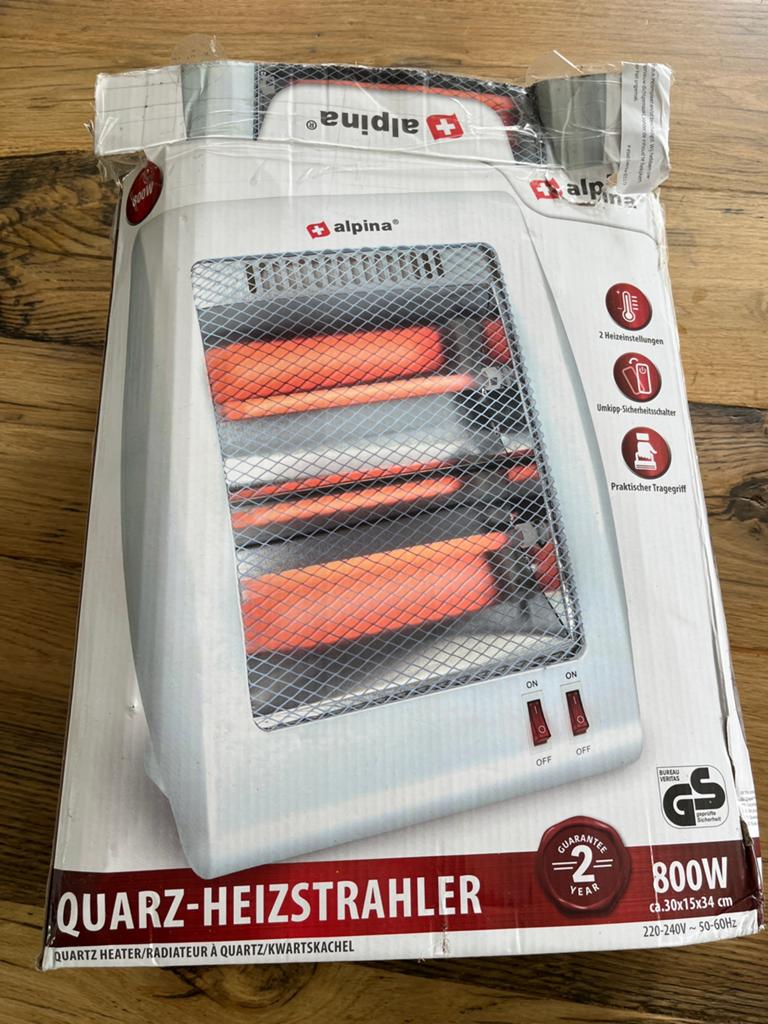 Alpina Kwarts-Heizstrahler 800W - Zo goed als nieuw, Doe-het-zelf en Verbouw, Verwarming en Radiatoren, Minder dan 30 cm, Kachel