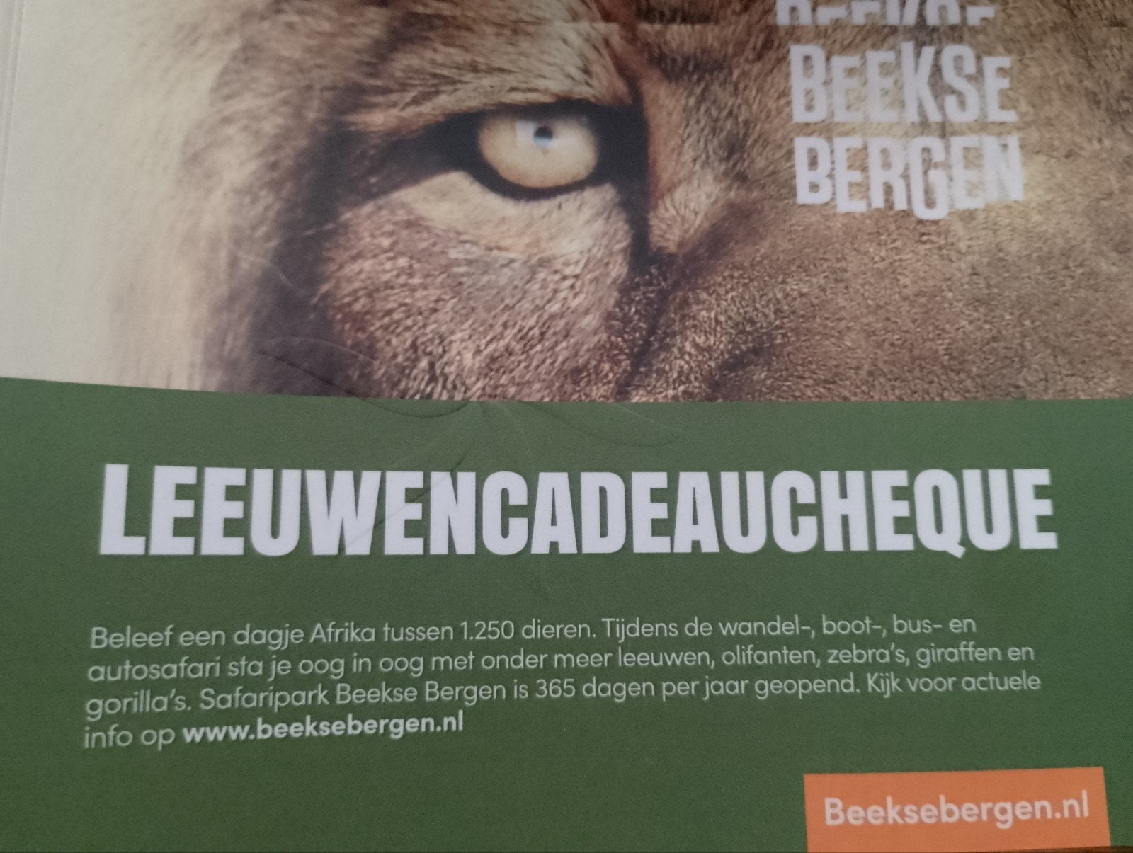 Cadeaucheques twv €50 voor Beekse Bergen, Drie personen of meer, Cadeaubon, Overige typen