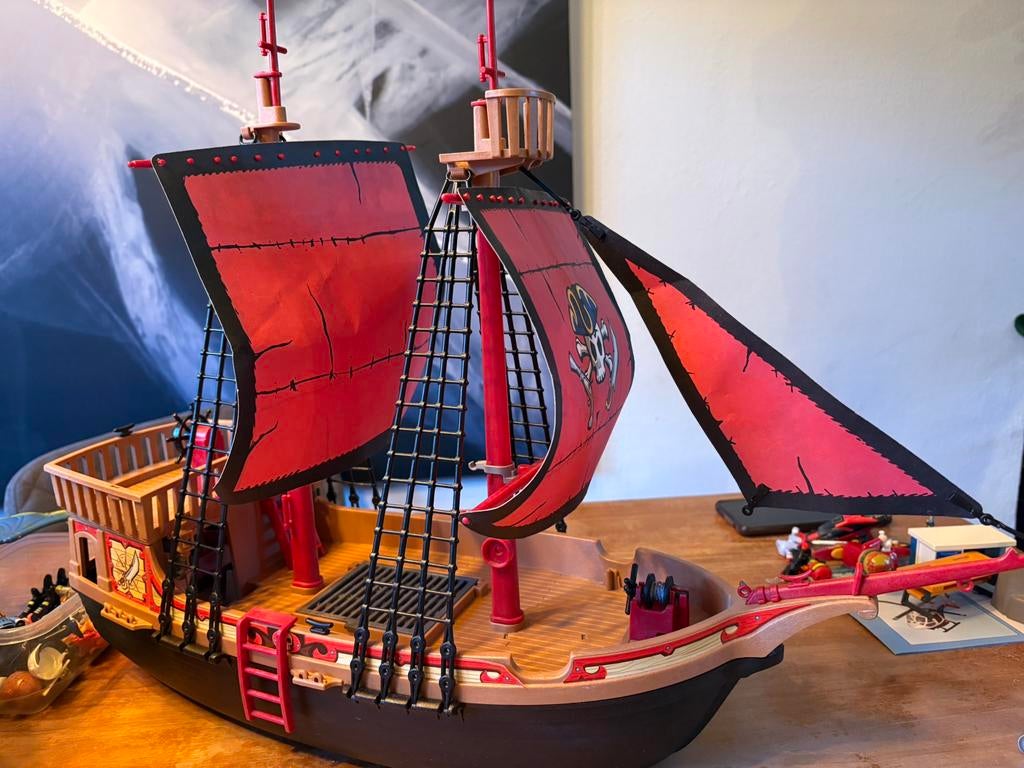 Playmobil piratenschip, Ophalen of Verzenden, Gebruikt, Complete set
