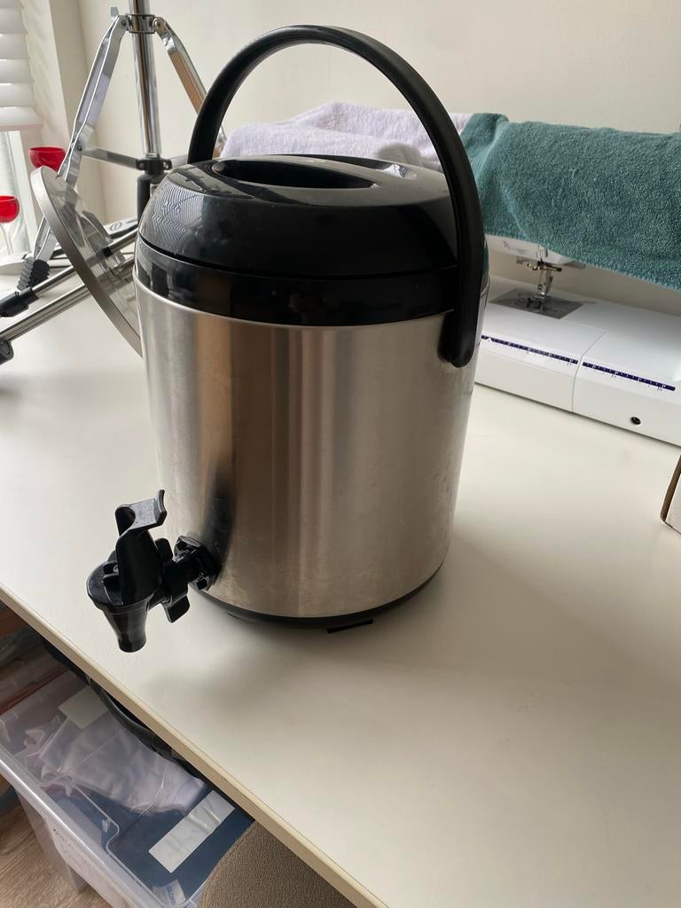 RVS Thermoskan met Kraan tapkraan - 5 liter, Ophalen, Gebruikt