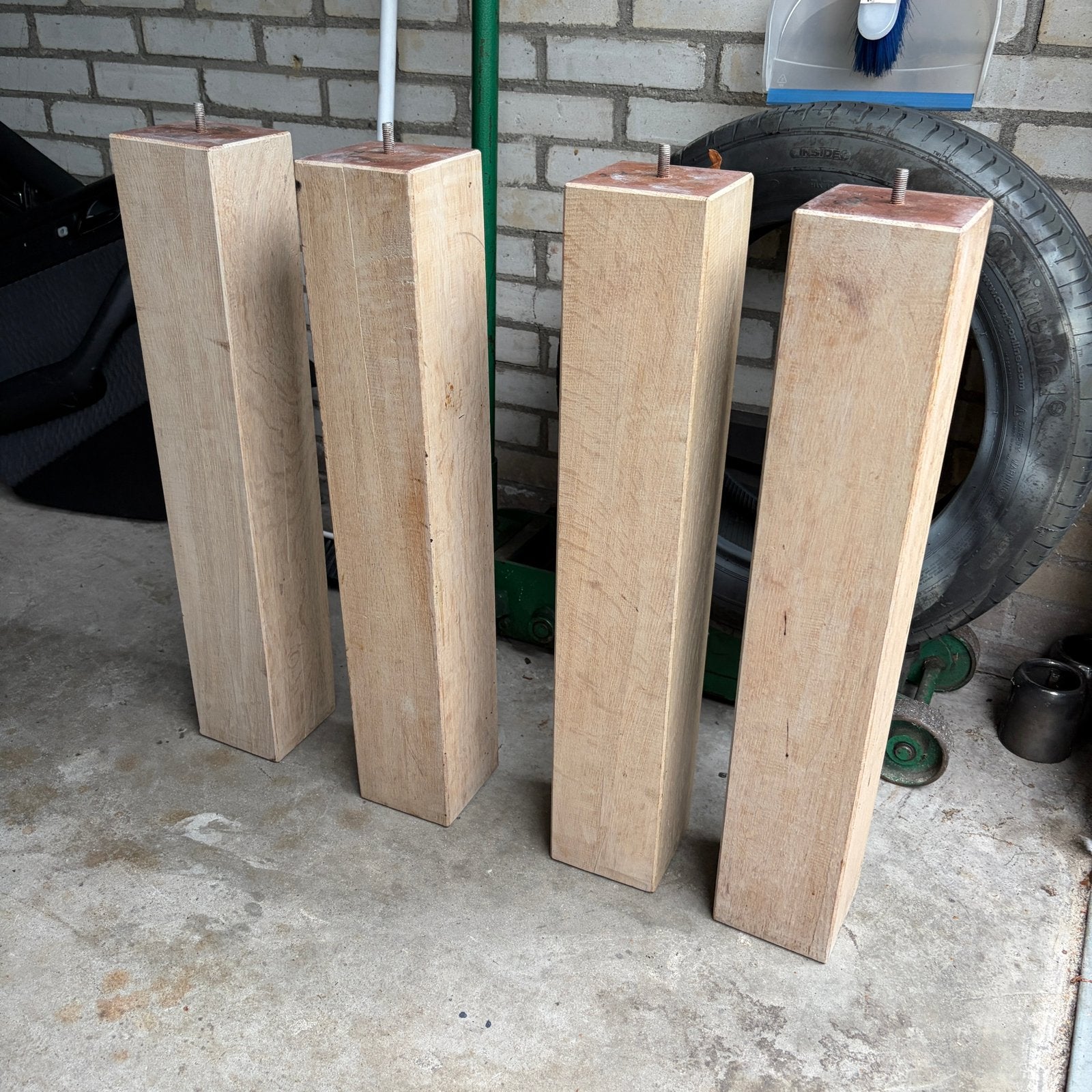 Houten tafelpoten, Gebruikt, Ophalen of Verzenden, 50 mm of meer, Minder dan 200 cm