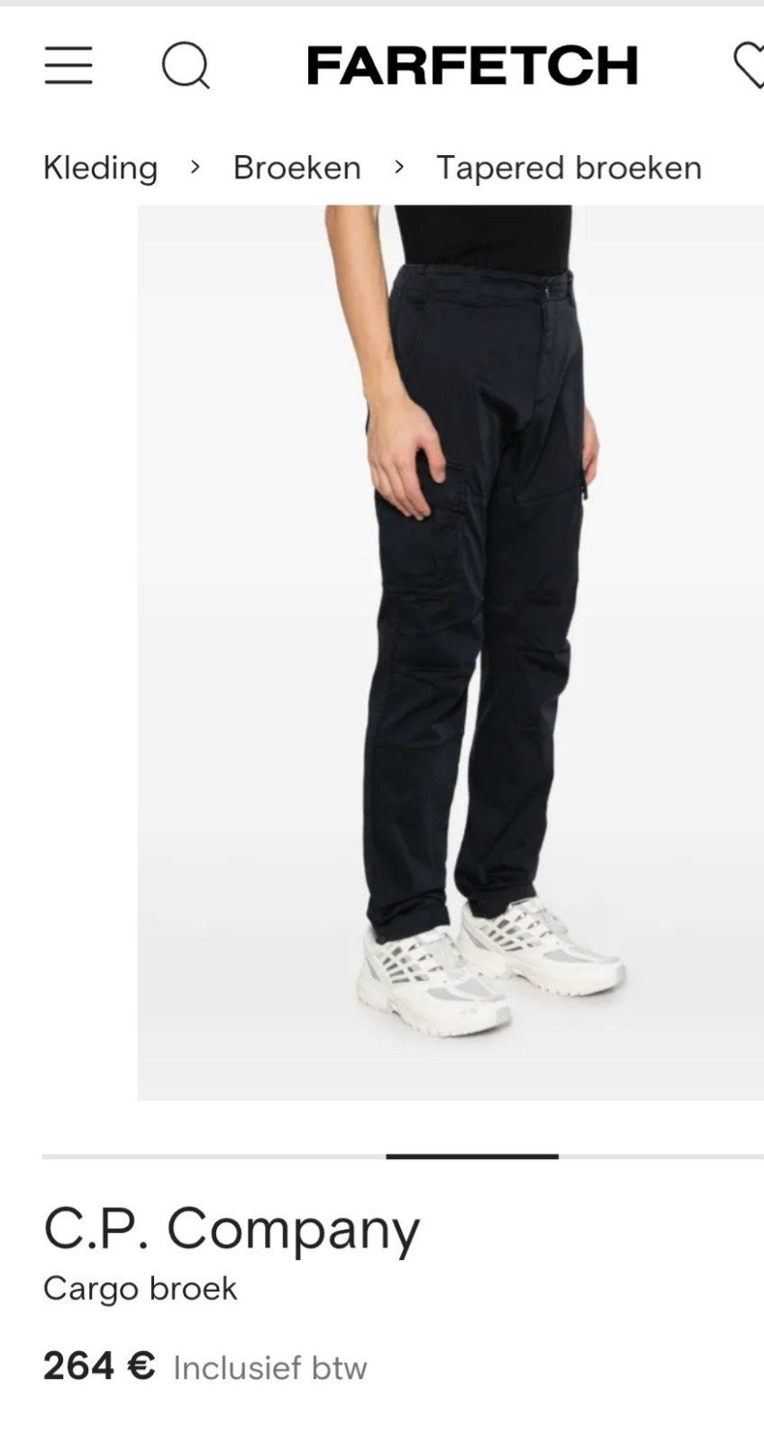 C.P. Company Cargo Broek - Zwart maat 148/152, Kleding | Heren, C.P. Company, Zwart, Ophalen of Verzenden, Zo goed als nieuw