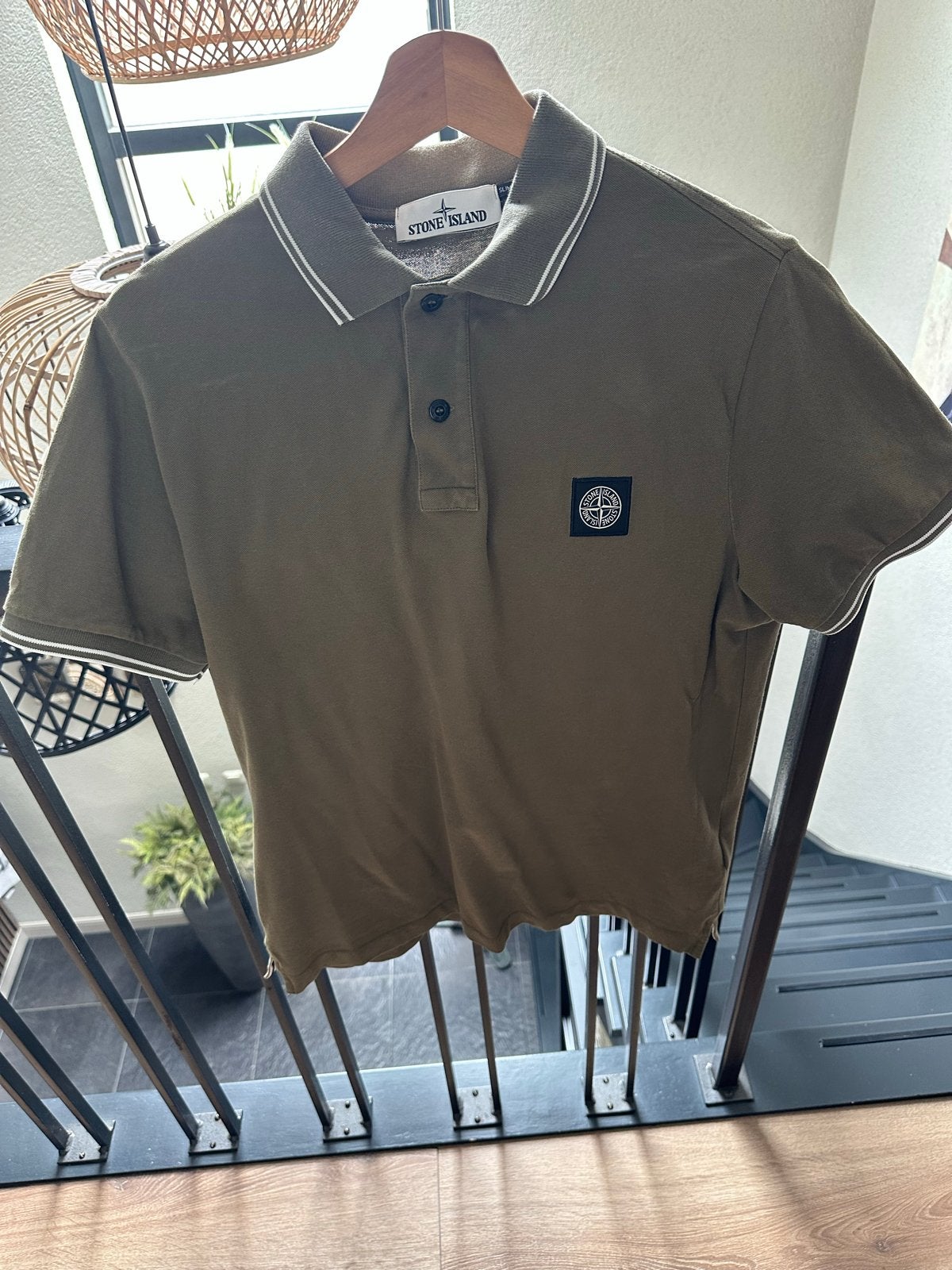 Stone Island Polo Shirt - Maat L - Olijfgroen, Kleding | Heren, Polo's, Ophalen of Verzenden, Zo goed als nieuw, Maat 52/54 (L)