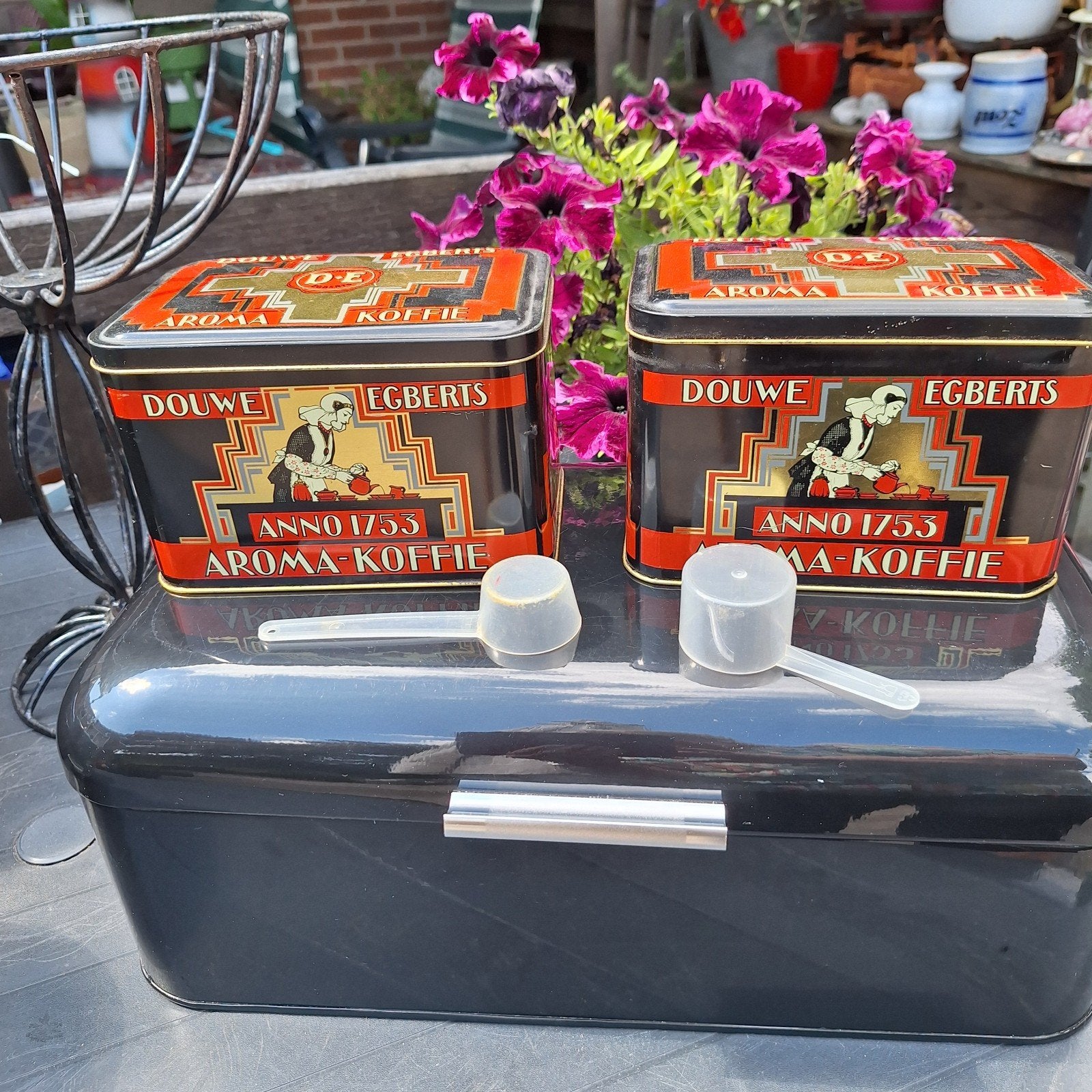 Douwe Egberts Aroma Koffieblikken met maatschepjes, Ophalen of Verzenden