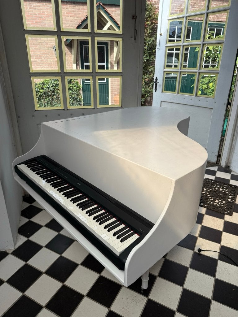 Unieke handgemaakte vleugelombouw voor elektrische piano, Muziek en Instrumenten, Piano's, Ophalen, Gebruikt, Wit, Vleugel