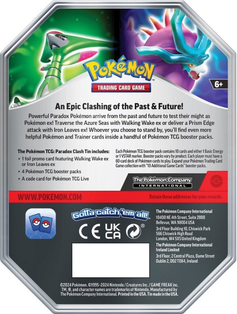 Pokémon Paradox Clash EX Tin Iron Leaves (Groen), Ophalen of Verzenden, Nieuw, Boosterbox, Foil
