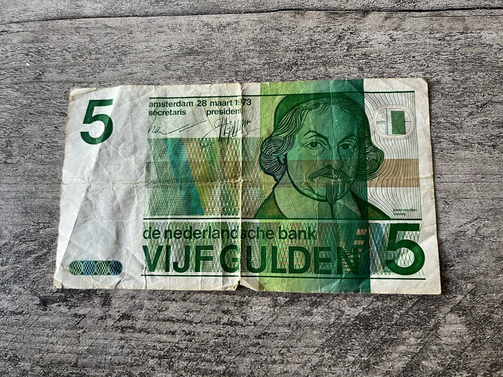 Oude Nederlandse 5 Gulden biljet uit 1973, Ophalen of Verzenden, 5 gulden, Los biljet